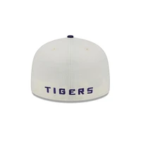 LSU New Era 5950 Logo Flat Bill Fitted Hat