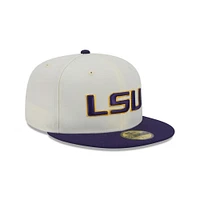 LSU New Era 5950 Logo Flat Bill Fitted Hat