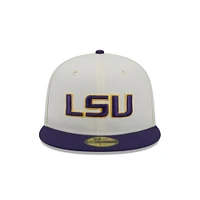 LSU New Era 5950 Logo Flat Bill Fitted Hat