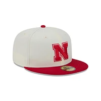 Nebraska New Era 5950 N Logo Flat Bill Fitted Hat