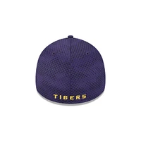 LSU New Era 3930 Helmet Stripe Flex Fit Cap