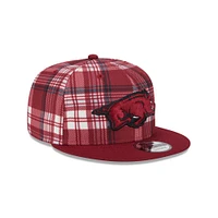 Arkansas New Era 950 Plaid Statement Flat Bill Snapback Cap