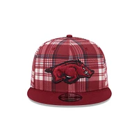 Arkansas New Era 950 Plaid Statement Flat Bill Snapback Cap