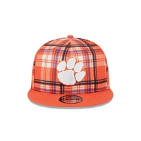 Clemson New Era 950 Plaid Statement Flat Bill Snapback Cap