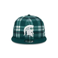 Michigan State New Era 950 Plaid Statement Flat Bill Snapback Cap