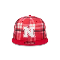 Nebraska New Era 950 Plaid Statement Flat Bill Snapback Cap