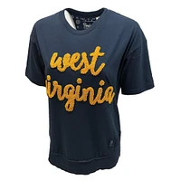 West Virginia Pressbox Chelsea Embroidered Chenille Script Tee