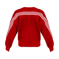 Nebraska Adidas Women's 3 Stripe Huskers Logo Crew