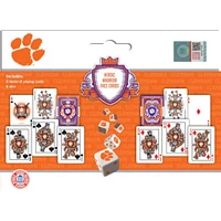 Clemson 2-Pack Playing Cards and Dice Set