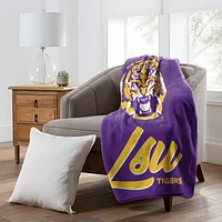 LSU Northwest Signature Raschel Throw Blanket