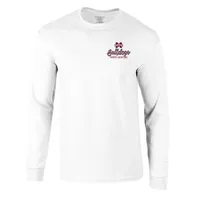 Bulldogs | Mississippi State Patterned Basketball Script Long Sleeve Tee Alumni Hall