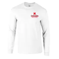 Huskers | Nebraska Patterned Basketball Script Long Sleeve Tee Alumni Hall