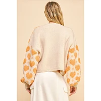 Davi & Dani Chenille Hearts Boxy Sweater