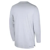 Wvu | West Virginia Nike Dri- Fit Uv Coaches Long Sleeve Top Alumni Hall