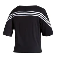 Huskers | Nebraska Adidas Women's Arch Distortion 3- Stripe Tee Alumni Hall