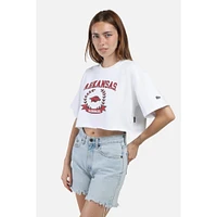 Arkansas Hype And Vice Giant Logo Track Top Cropped Tee