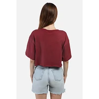 Virginia Tech Hype And Vice Giant Logo Track Top Cropped Tee
