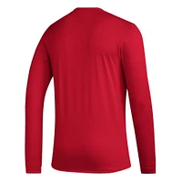 Nebraska Adidas Practice Basketball Pregame Long Sleeve Tee