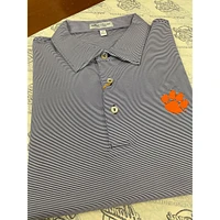 Clemson Men's Peter Millar Purple Jubilee Stripe Jersey Polo