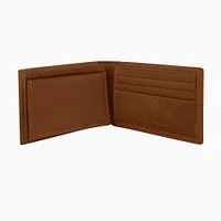 Clemson Zep-Pro Brown Leather Embossed Bifold Wallet
