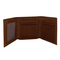 Arkansas Zep-Pro Brown Leather Embossed Trifold Wallet