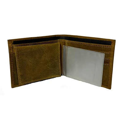 Mississippi State Zep-Pro Tan Vintage Leather Bifold Wallet