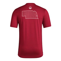 Nebraska Adidas Military Pregame Tee