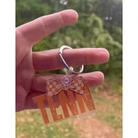 Checkerboard Bow Keychain