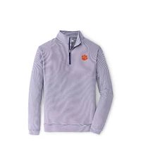 Clemson Peter Millar Perth Stripe Stretch 1/4 Zip