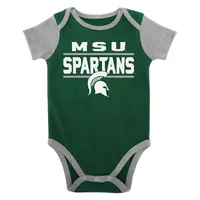 Spartans | Michigan State Infant Home Field Creeper, Bib, Bootie Set Alumni Hall