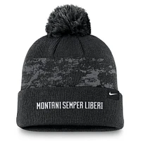 West Virginia Nike Built On Bravery Peak Cuff Pom Beanie