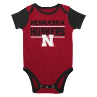 Huskers | Nebraska Newborn Home Field Creeper, Bib, Bootie Set Alumni Hall