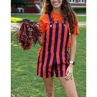 Navy and Orange Women's Team Overall Shorts