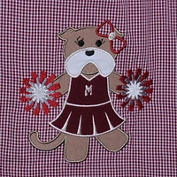 Mississippi State Cheerleader Bulldog Applique Dress
