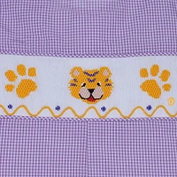 LSU Infant Tiger Smocked Shortall