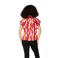 Maroon and Orange Stewart Simmons The Abstract Blouse