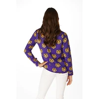 LSU Stewart Simmons Button Up Long Sleeve Blouse