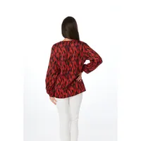 Ah | Stewart Simmons Red And Black Long Sleeve Blouse Alumni Hall