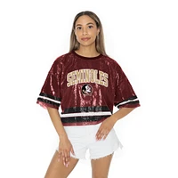 Florida State Gameday Couture Own the Game Full Sequin Crop Jersey