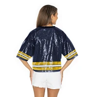 West Virginia Gameday Couture Own the Game Full Sequin Crop Jersey