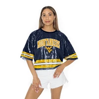 West Virginia Gameday Couture Own the Game Full Sequin Crop Jersey