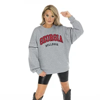 Georgia Gameday Couture Competitive Edge Drop Shoulder Jewel Crew