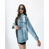 Georgia Gameday Social Roger Repeating Denim Jacket