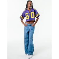 LSU The Zip-Up Cropped Jersey