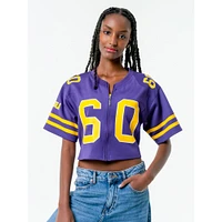 LSU The Zip-Up Cropped Jersey