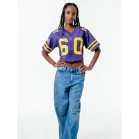 LSU The Zip-Up Cropped Jersey