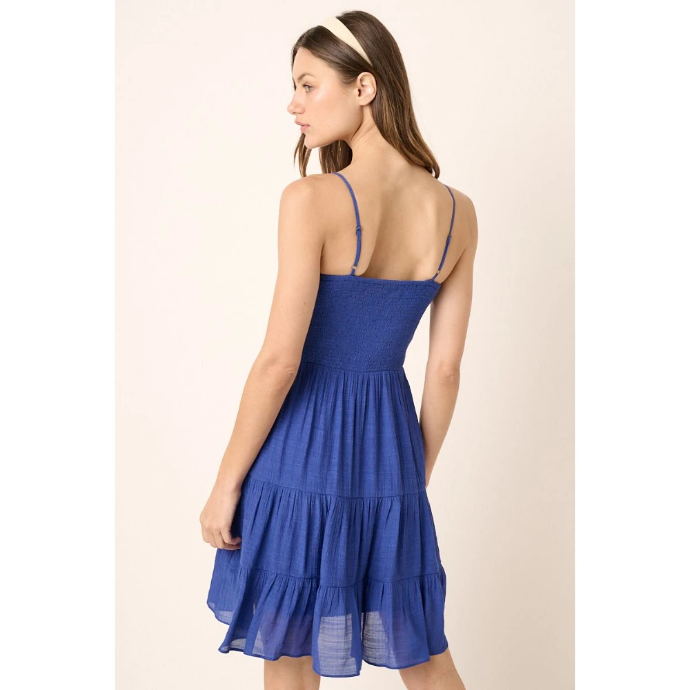 Mittoshop Smocked Bodice Sleeveless Mini Dress