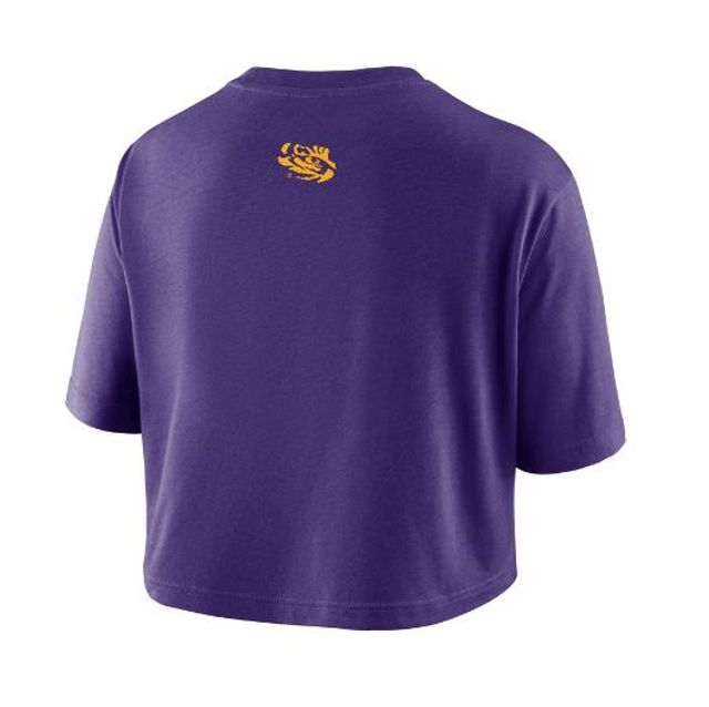 Lsu | Nike Women's Dri- Fit Logo Crop Tee Alumni Hall