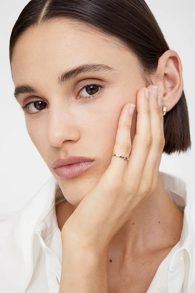 Delicate Ruby Pinky Ring