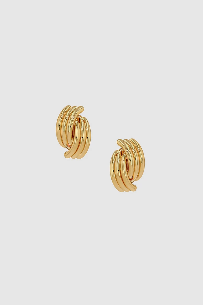 Crossover Ribbed Earrings